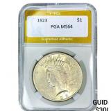 1923 Silver Peace Dollar PGA MS64