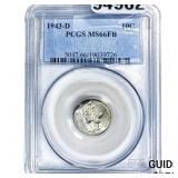 1943-D Mercury Silver Dime PCGS MS66 FB