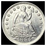 1854 Arrows Seated Liberty Half Dime CHOICE BU