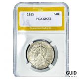 1935 Walking Liberty Half Dollar PGA MS64