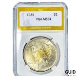1923 Silver Peace Dollar PGA MS64