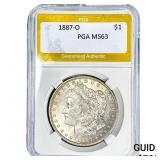 1887-O Morgan Silver Dollar PGA MS63