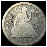 1858 Seated Liberty Quarter NICELY CIRCULATED