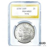 1878 7/8TF Morgan Silver Dollar PGA MS63 Strong