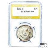 1952-D Booker T Half Dollar PGA MS66 FBL