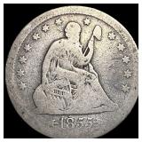 1855 Silver Seated Liberty Quarter NICELY CIRCULAT