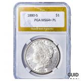 1880-S Morgan Silver Dollar PGA MS64+ PL