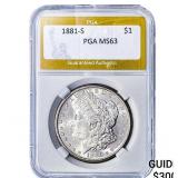 1881-S Morgan Silver Dollar PGA MS63