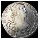 1809 Silver 8 Reales Mexico Mint (Mo). NEARLY UNCI