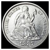 1887 Seated Liberty Dime UNCIRCULATED