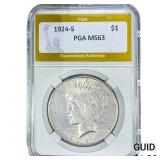1924-S Morgan Silver Dollar PGA MS63
