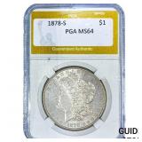 1878-S Morgan Silver Dollar PGA MS64