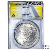1882-S Morgan Silver Dollar ANACS MS65