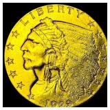 1929 Indian Head Gold $2.5 Quarter Eagle  CHOICE