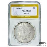 1880-O Morgan Silver Dollar PGA MS63 Micro O
