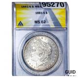 1881-S Morgan Silver Dollar ANACS MS62