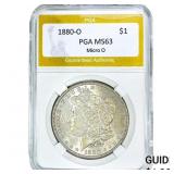 1880-O Morgan Silver Dollar PGA MS63 Micro O