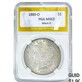 1880-O Morgan Silver Dollar PGA MS63 Micro O