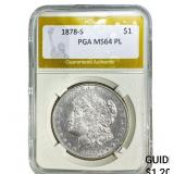 1878-S Morgan Silver Dollar PGA MS64 PL