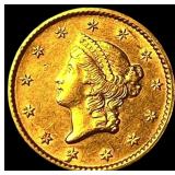 1852 Gold $1 Liberty Head Type 1 CHOICE AU