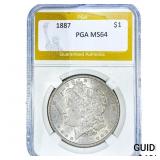1887 Morgan Silver Dollar PGA MS64