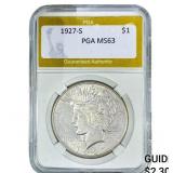 1927-S Morgan Silver Dollar PGA MS63