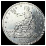 1874-S Silver Trade Dollar CLOSELY  UNCIRCULATED