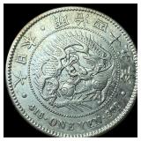 1912 Silver Japan Meiji Silver 1 Yen CLOSELY  UNC