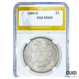 1884-O Morgan Silver Dollar PGA MS64