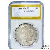 1878 Rev 79 Morgan Silver Dollar PGA MS65