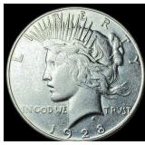 1928-S Silver Peace Dollar NEARLY  UNCIRCULATED