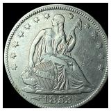 1853 Arrows/Rays Seated Liberty Half Dollar  NEAR