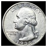 1935 Washington Silver Quarter CLOSELY  UNCIRCULA
