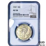 1947 Walking Liberty Half Dollar NGC AU58