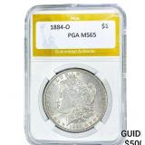 1884-O Morgan Silver Dollar PGA MS65