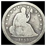 1838 Silver Seated Liberty Quarter NICELY CIRCULAT