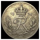 1954 Denamrk Copper Nickel 25 Ore