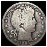 1893-S Silver Barber Half Dollar NICELY  CIRCULAT