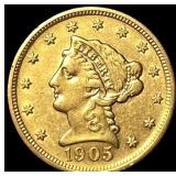 1905 Liberty Head Gold $2.5 Quarter Eagle  CLOSEL