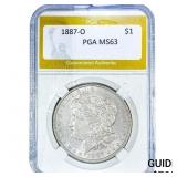 1887-O Morgan Silver Dollar PGA MS63