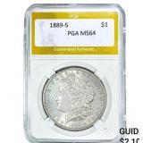 1889-S Morgan Silver Dollar PGA MS64