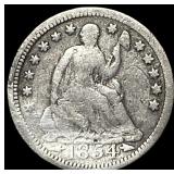 1854 Seated Liberty Half Dime LIGHTLY  CIRCULATED