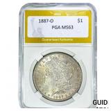 1887-O Morgan Silver Dollar PGA MS63