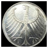 1974G West Germany Silver 5 Mark .2251ASW