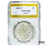 1880-O Morgan Silver Dollar PGA MS63 Micro O