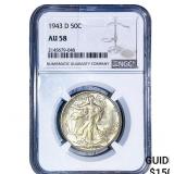 1943-D Walking Liberty Half Dollar NGC AU58
