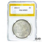 1921-S Morgan Silver Dollar PGA MS63