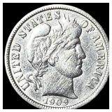 1909 Barber Dime CHOICE AU