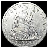 1853 Arrows Seated Liberty Half Dollar CHOICE AU