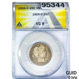 1905-O Barber Quarter ANACS VG8